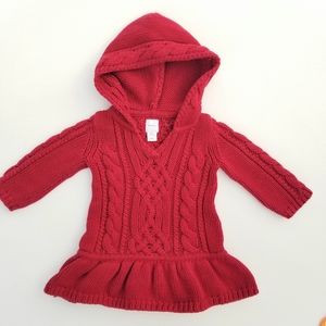 BABY GAP Chunky Knit Red Sweater Dress 3-6 Mos